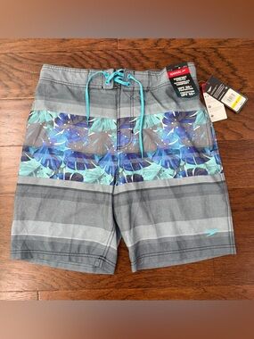 Speedo Swim Trunks Men's Sz M Blue/Gray Anthracite Mesh Lined UPF 50+ 9”/20” NWT